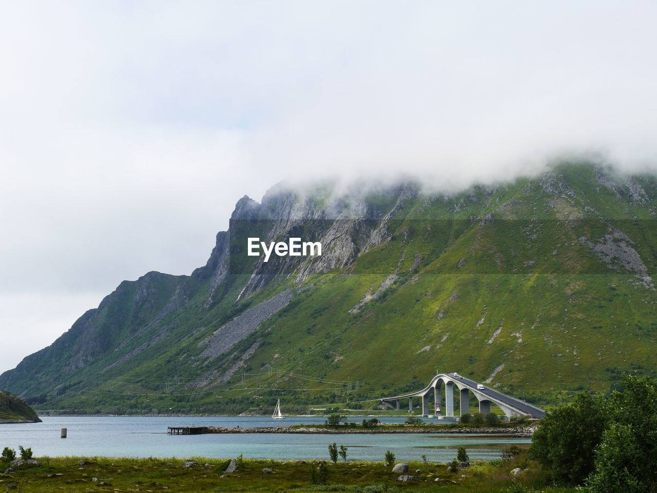 Scenic view of mountain against sky