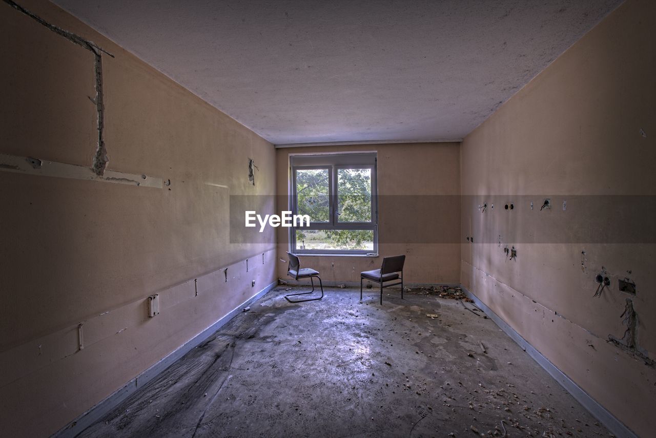 Interior of abandoned building