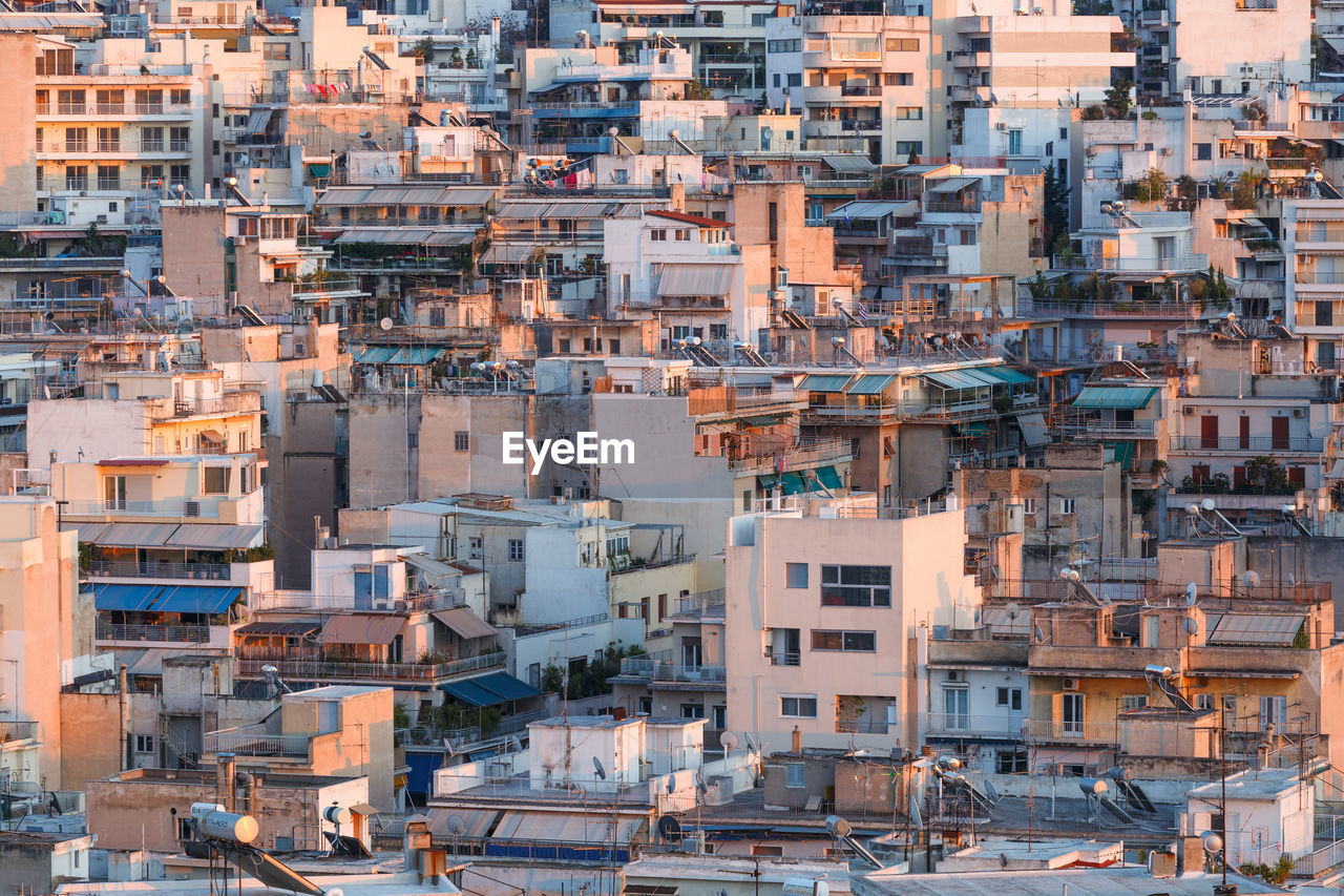 Athens, greece - february 9, 2019: residential area of central athens.