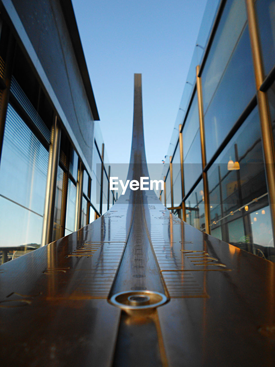 Metallic structure against sky in city at dusk. griffith observatory
