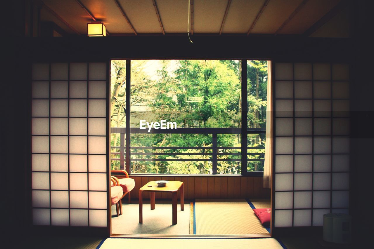 Table by window at home