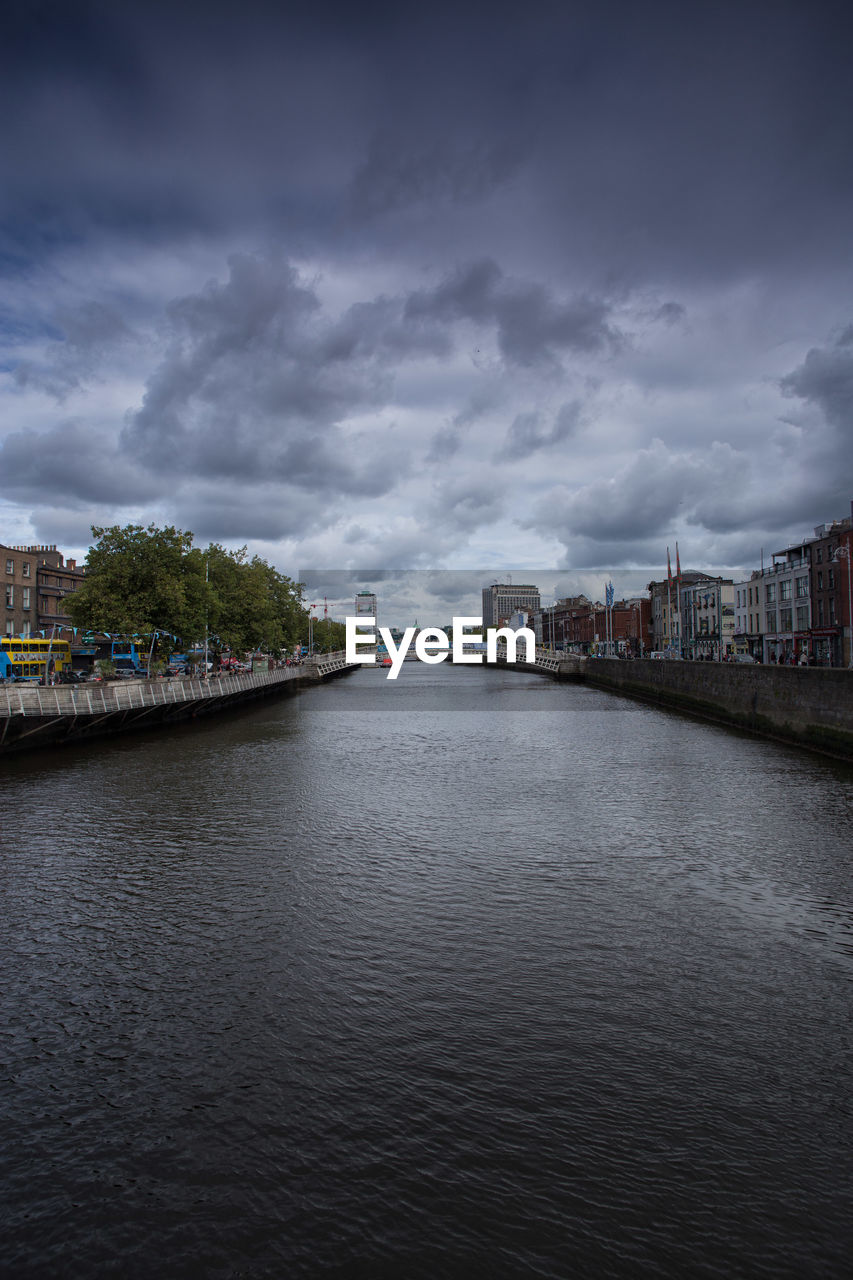 DISTANT VIEW OF CANAL IN CITY