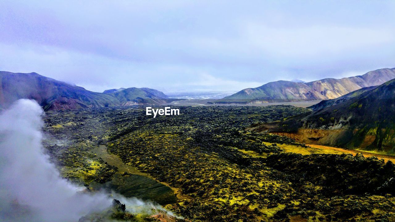 Scenic view of mountains against sky