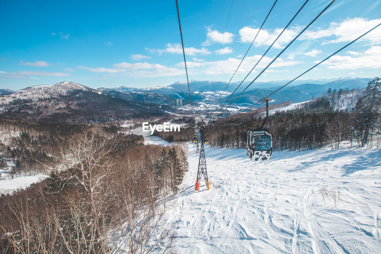 rear view of person skiing on snow covered landscape