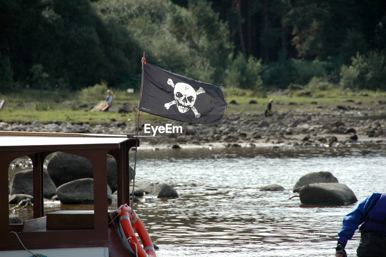 Pirate flag on boat