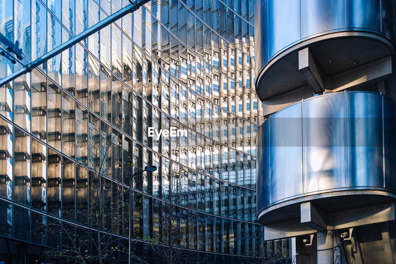 Stair tower and reflections of the lloyds building by richard rogers.