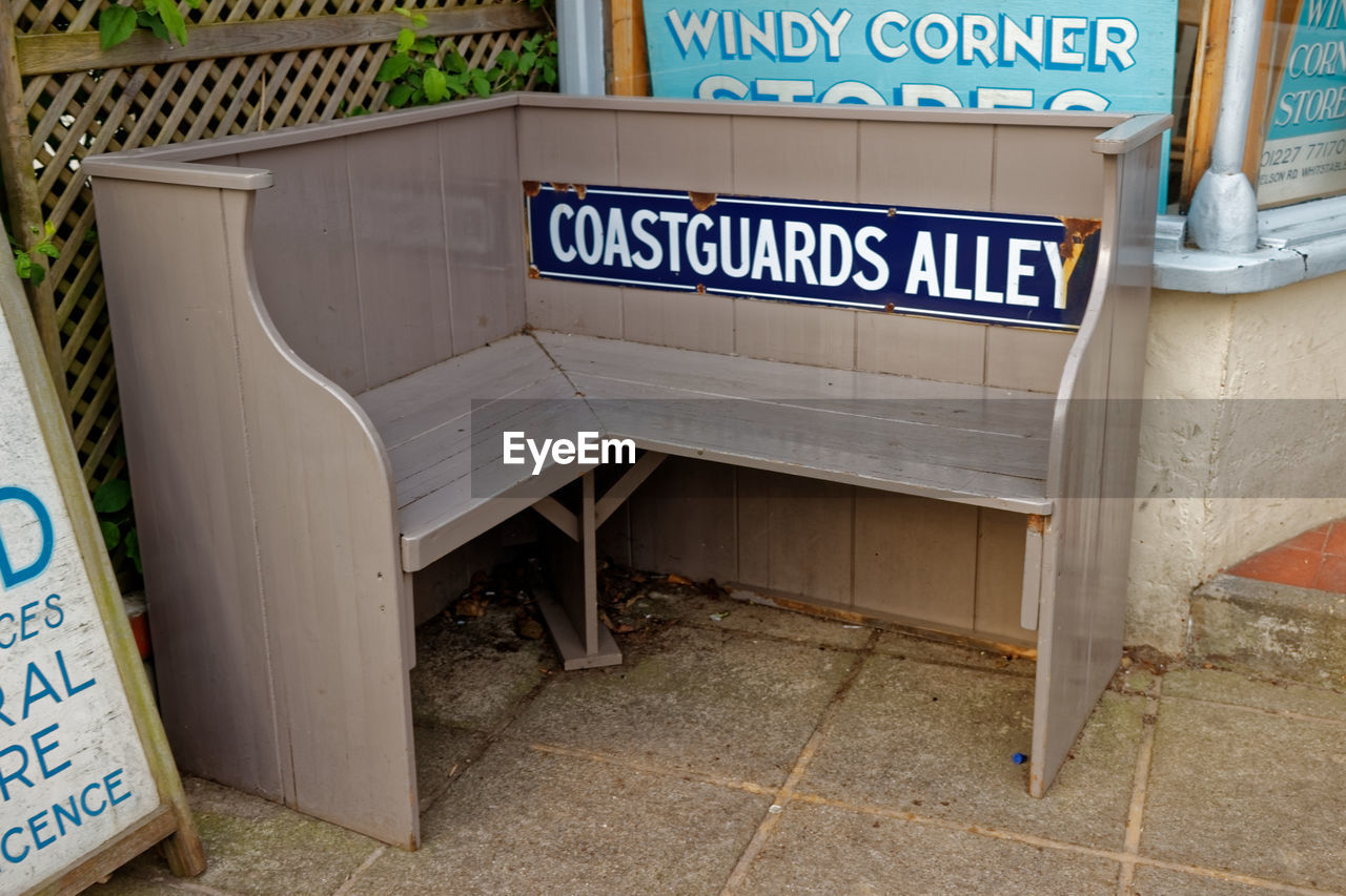 SIGN ON BENCH