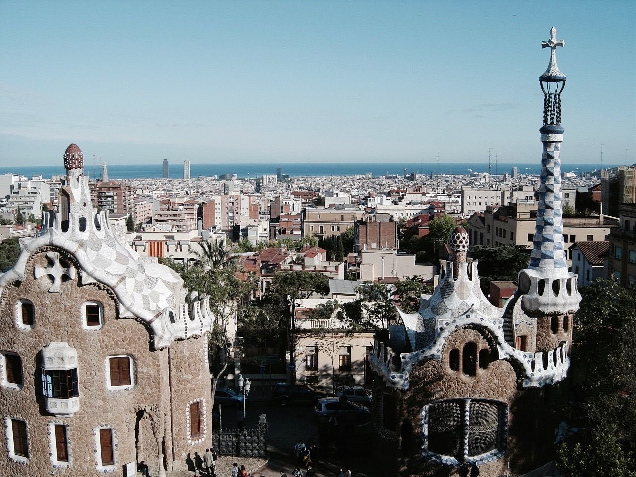 Park guell against sky