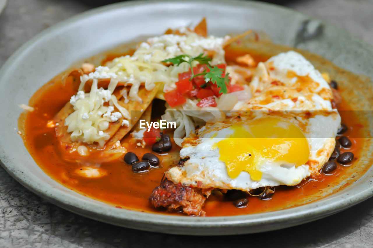 CLOSE-UP OF BREAKFAST SERVED ON PLATE