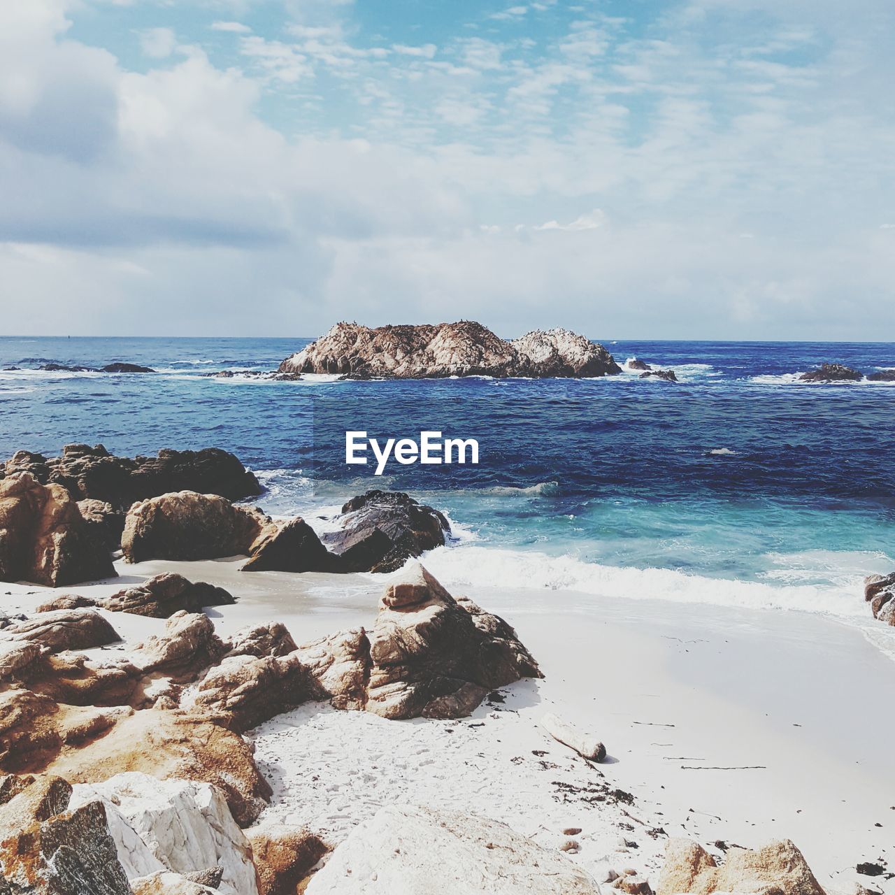 Scenic view of sea and rocks