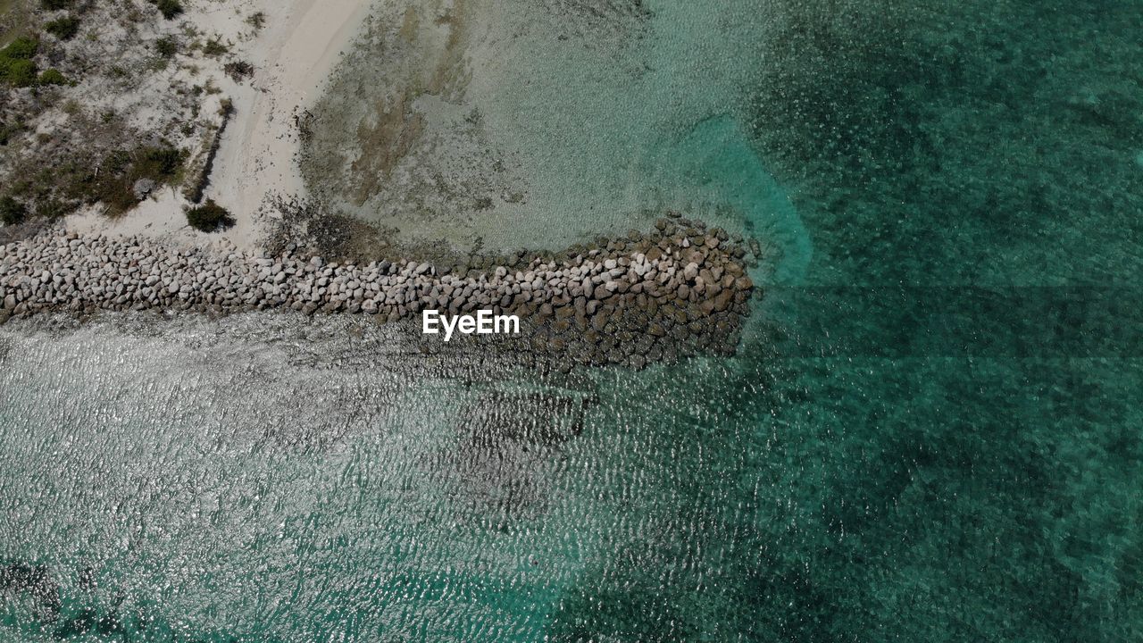 High angle view of sea waves