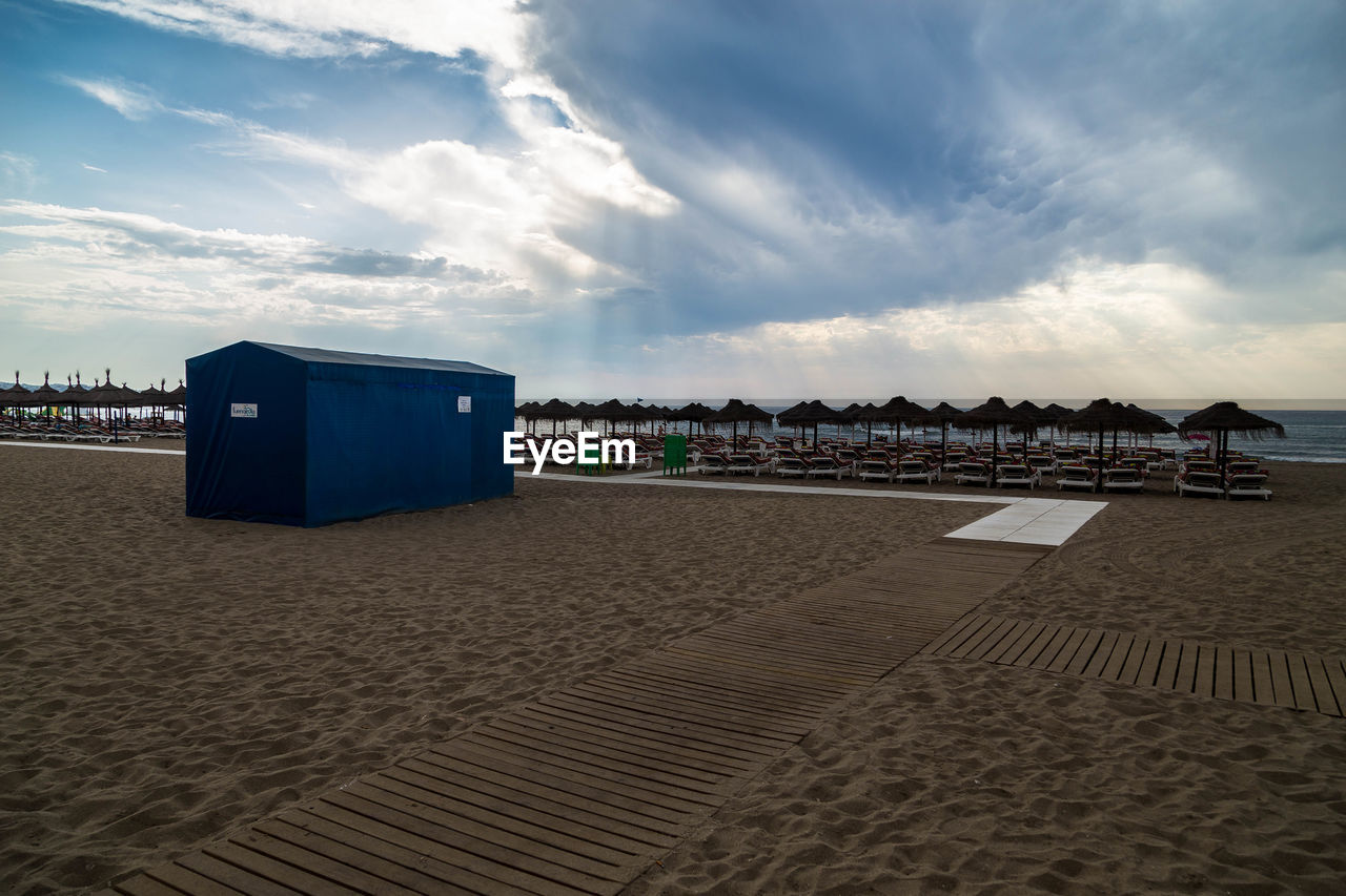 Scenic view of beach against sky