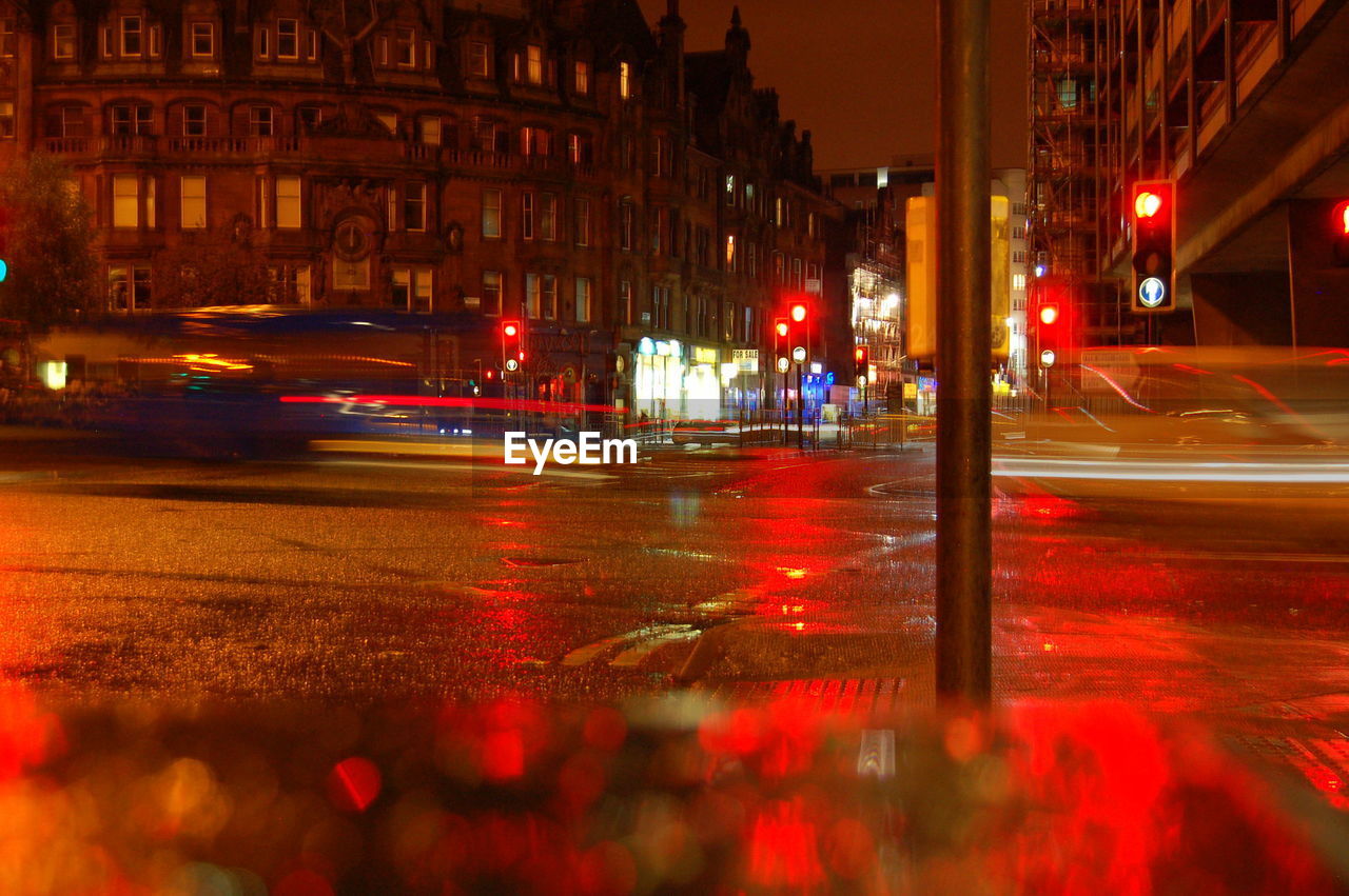 Cars on road at night