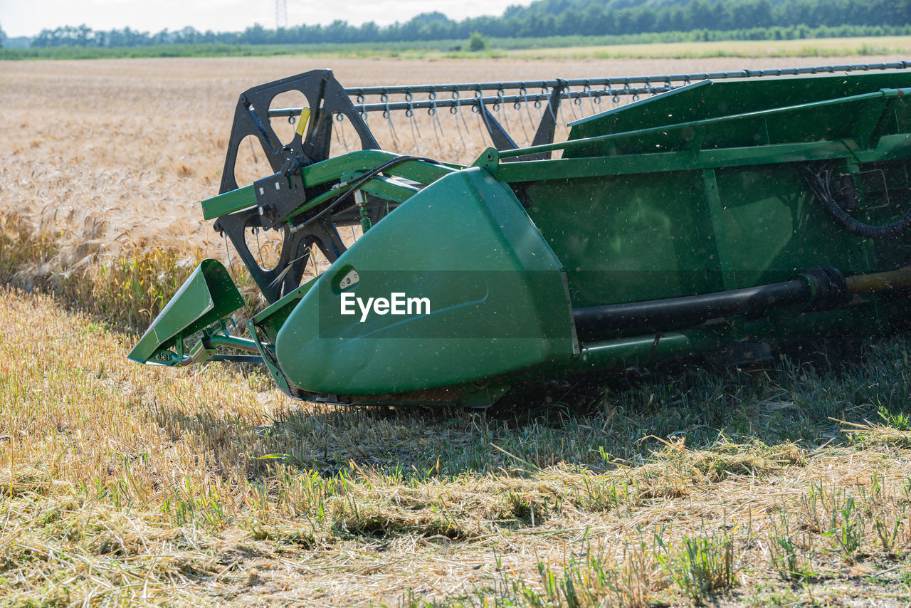 Agricultural machinery on field