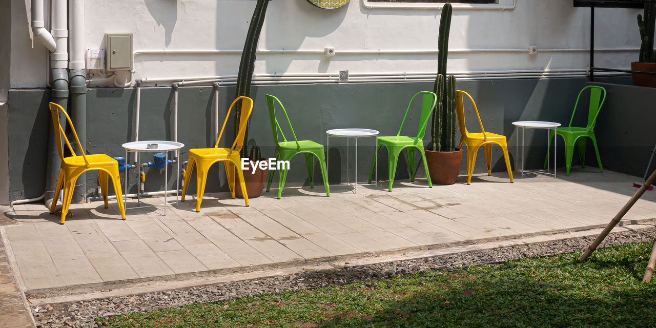 Dining seat at a creative compound area in central jakarta