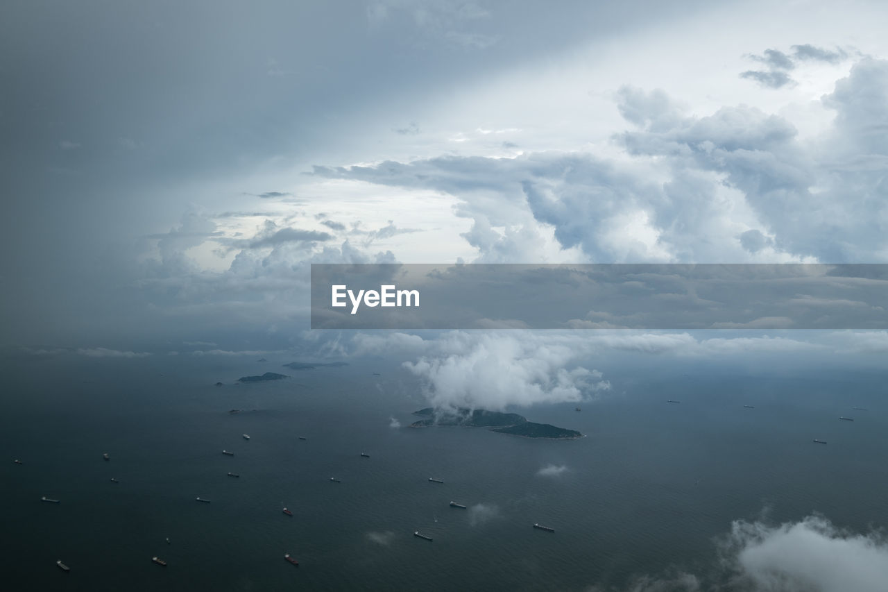 AERIAL VIEW OF SEA AND FOG