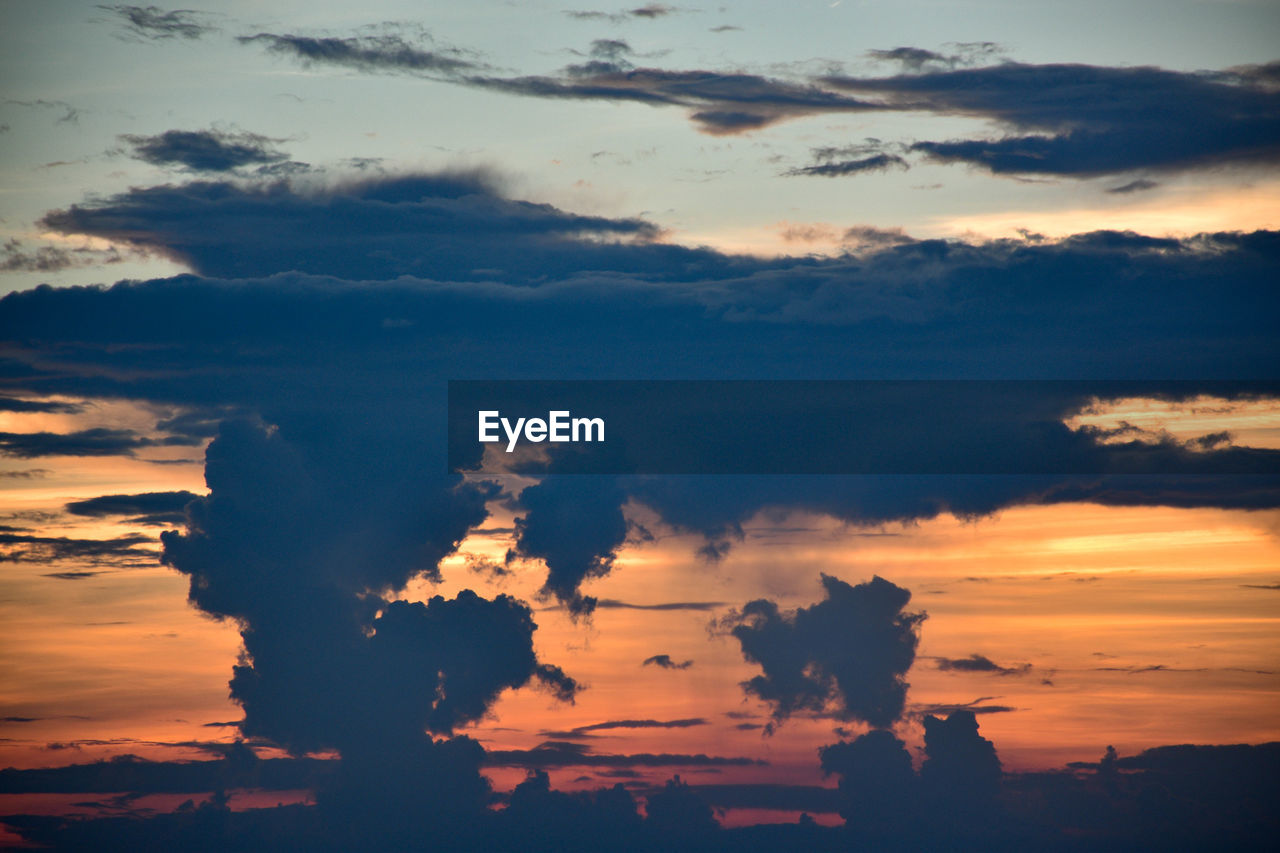 The evening sky with a large cloud