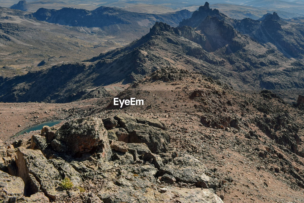 Rock formations above the clouds at mount kenya, mount kenya national park