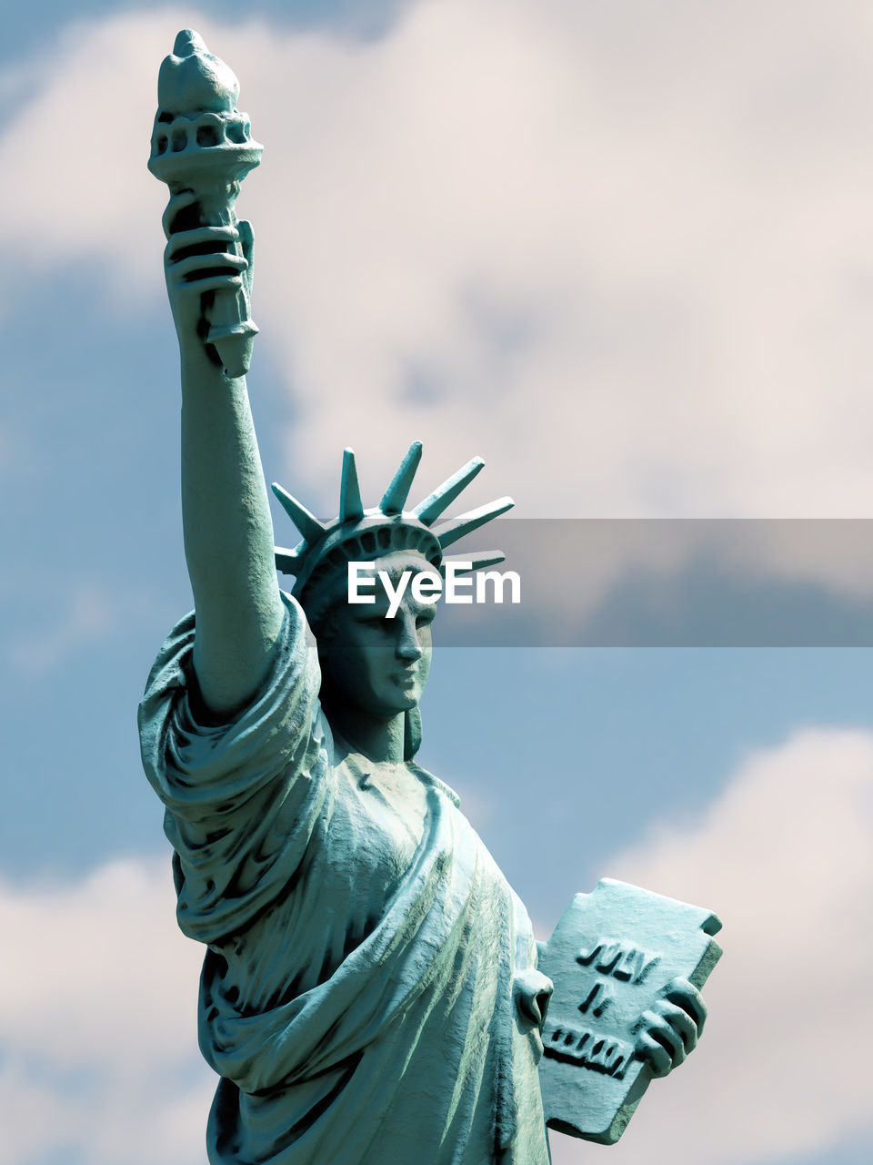 3d rendering of statue of liberty against the sky