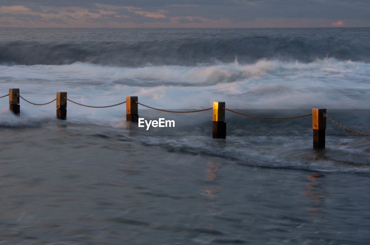 PANORAMIC VIEW OF SEA AGAINST SKY DURING SUNSET