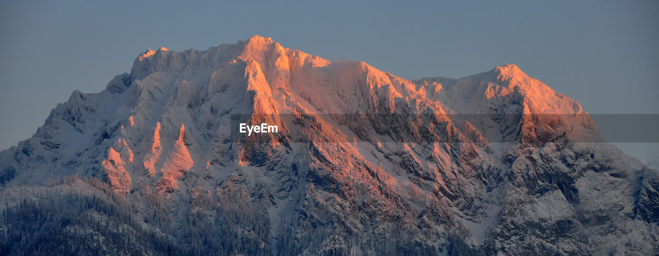 Panoramic view of mountains during winter