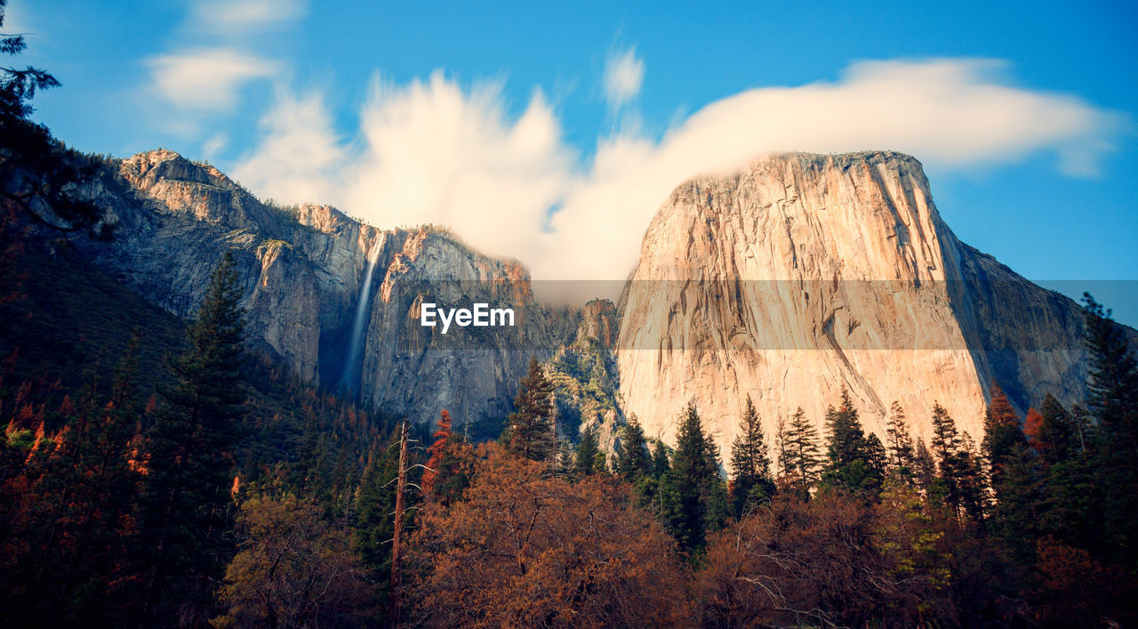 Majestic rocky mountains against sky