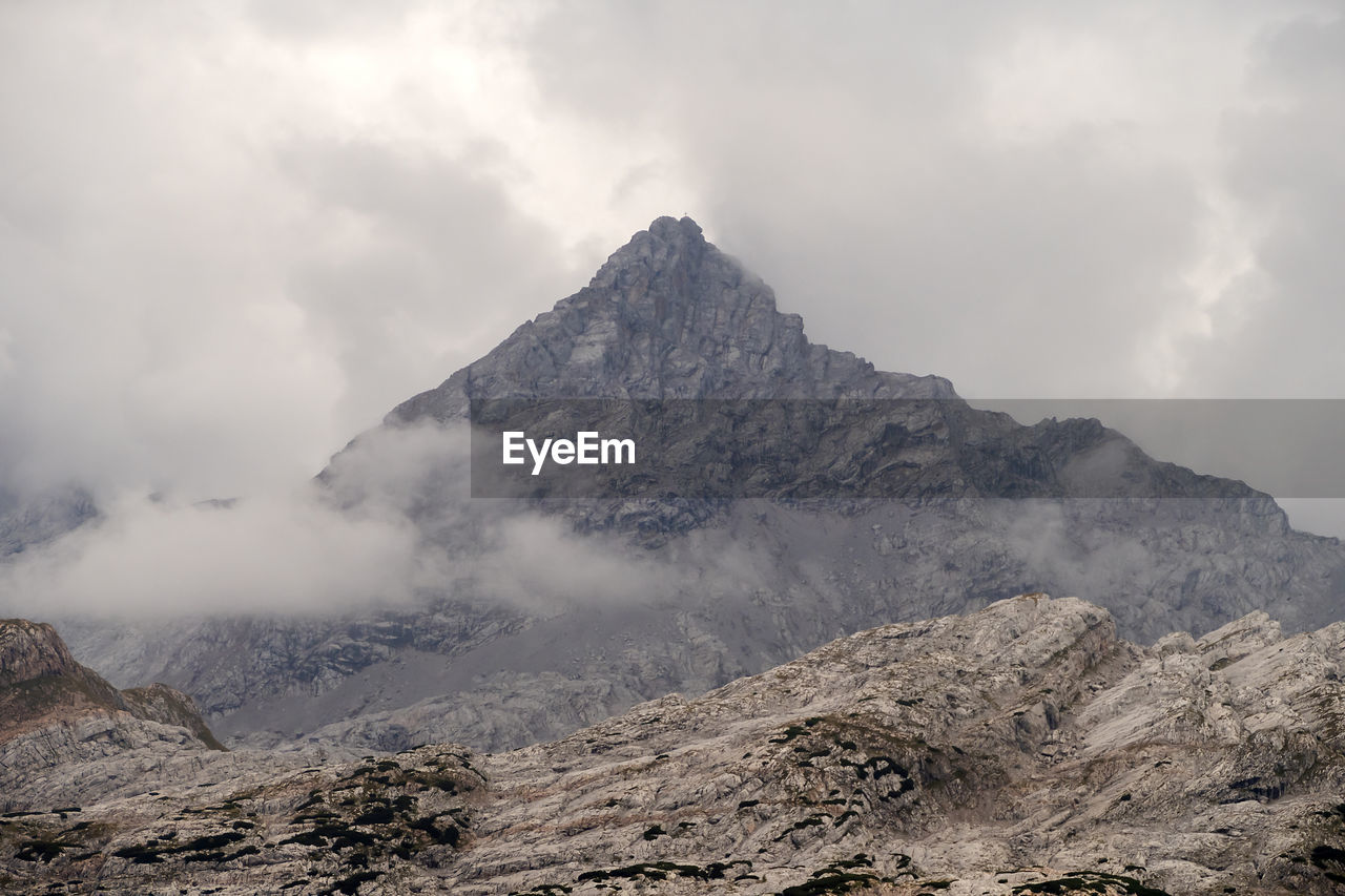 Schonfeldspitze mountain at steinernes meer, mountain landscape in bavaria, germany