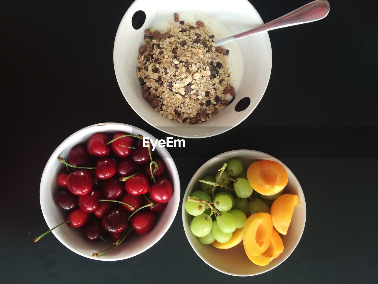 High angle view of fruits in bowl