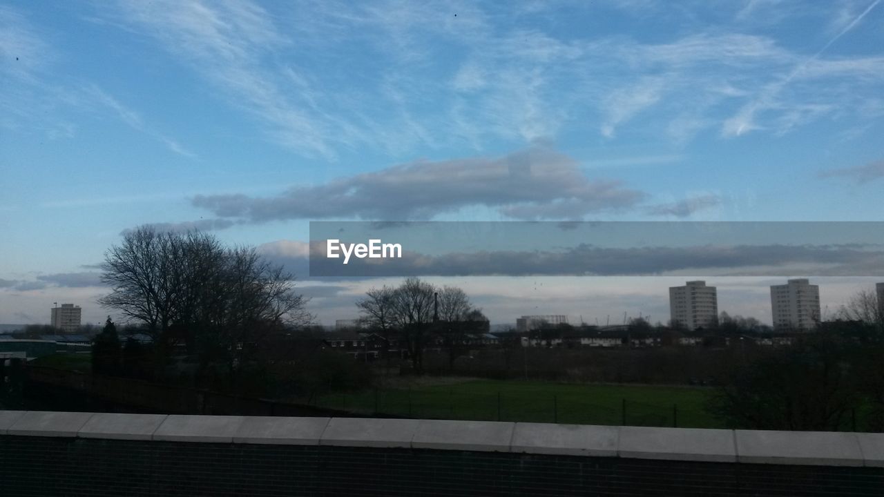 VIEW OF TREES AGAINST CLOUDY SKY