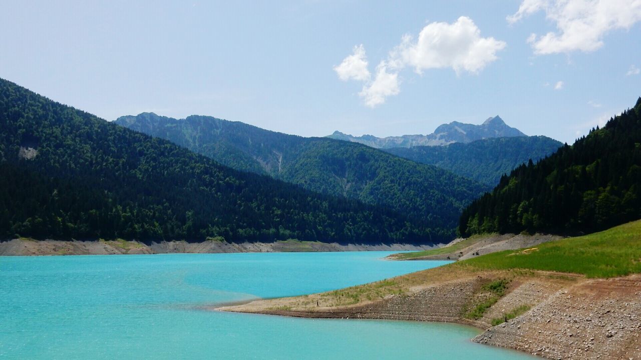 Scenic view of mountains against sky