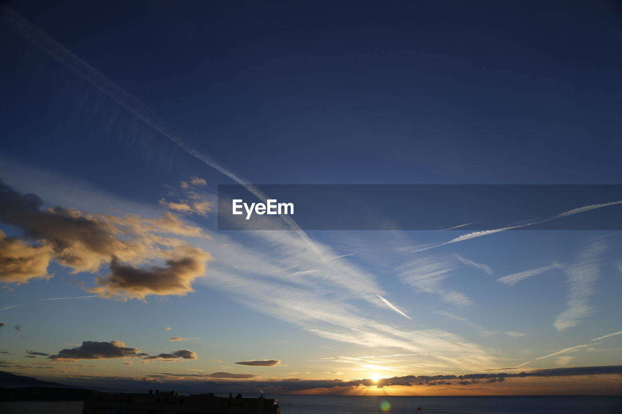 Low angle view of sky during sunset