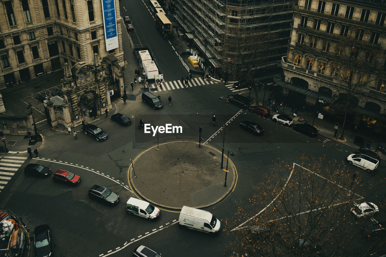 high angle view of traffic on road