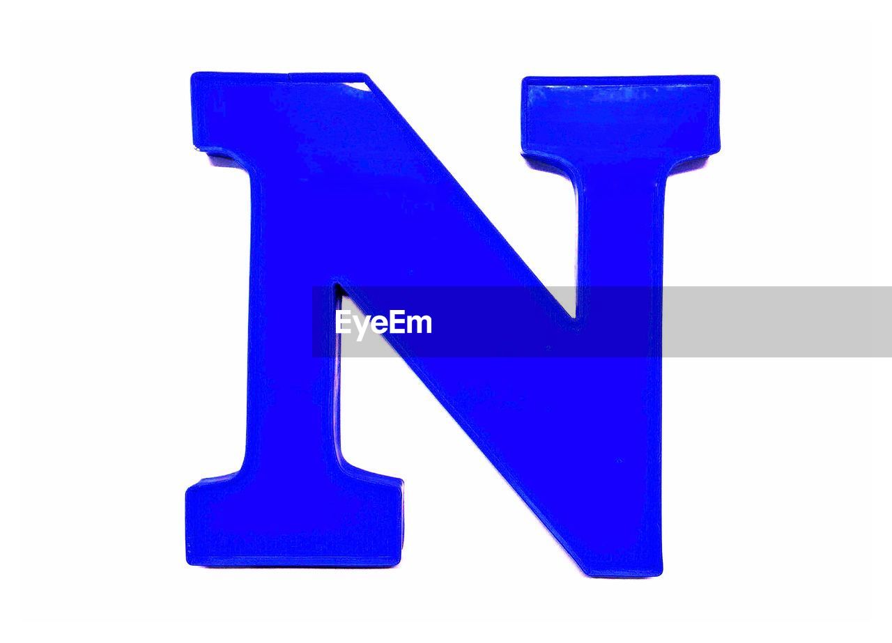 Close-up of letter n against white background