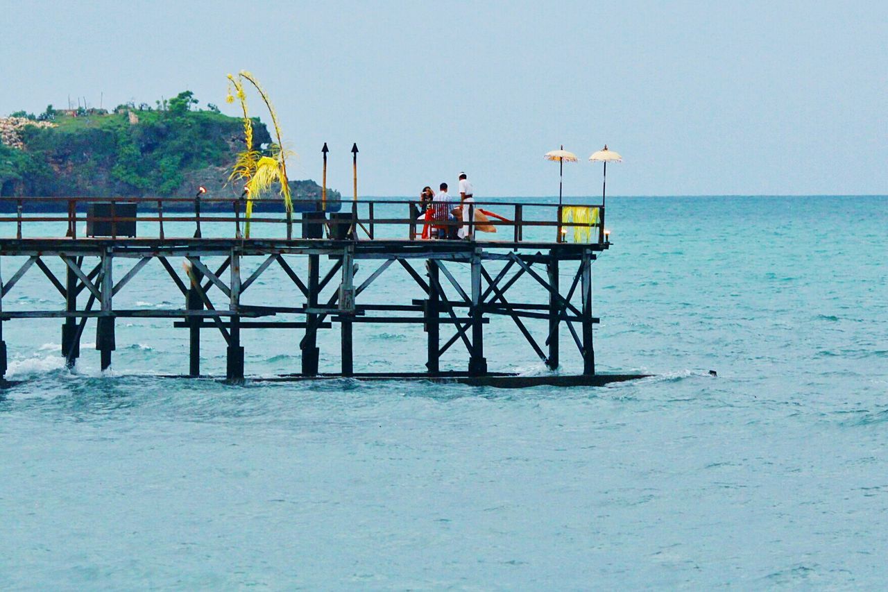 VIEW OF PIER IN SEA