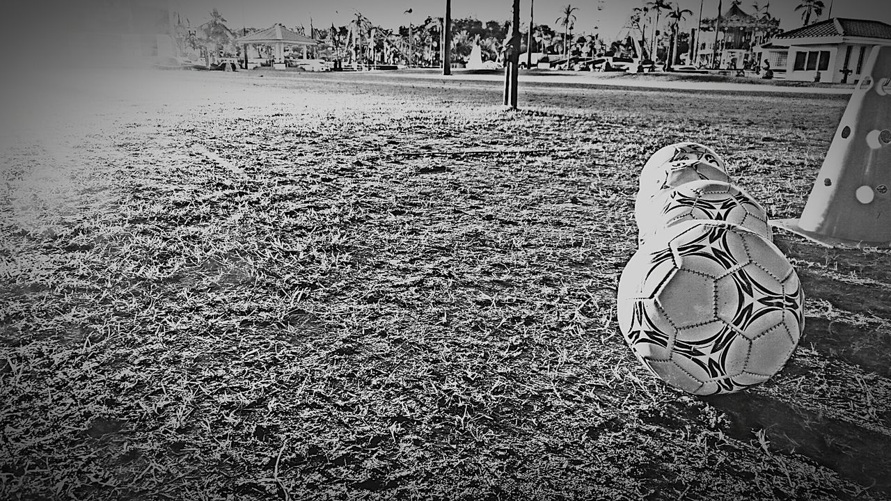 soccer, day, outdoors, sand, no people, nature, soccer field, close-up, sky