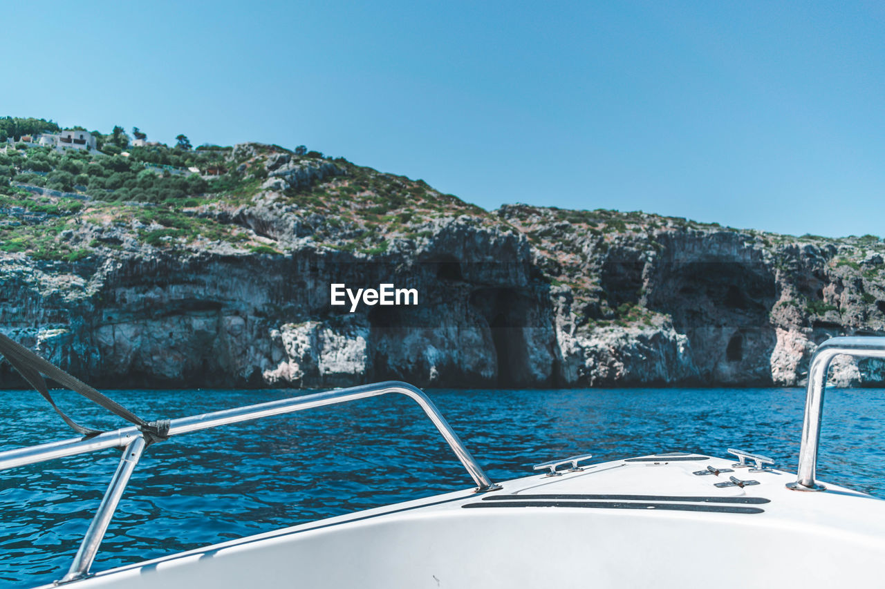 Scenic view of puglia from boat