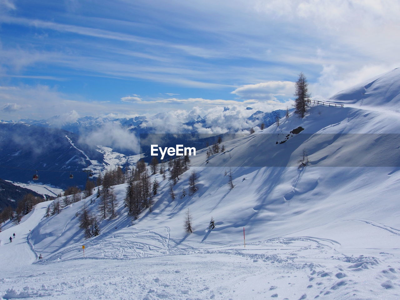 Scenic view of snow covered mountain