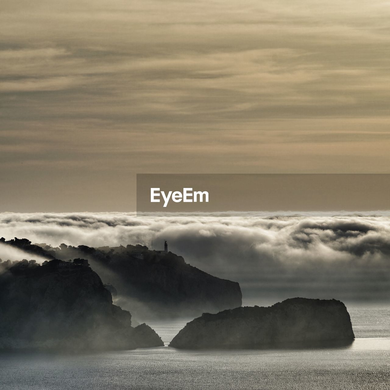 Scenic view of sea against dramatic sky