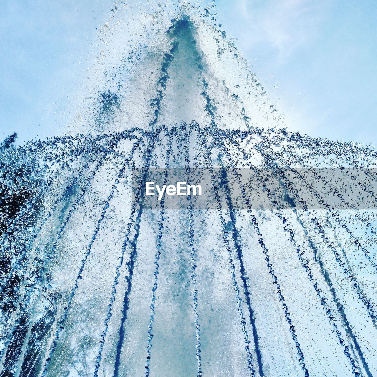 Low angle view of fountain in park