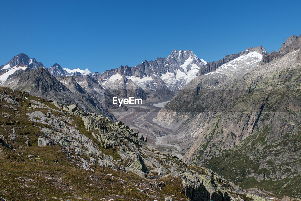 Oberaare glacier over grimsel pass on the swiss alps