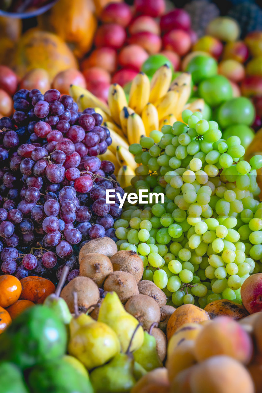 Close-up of grapes for sale in market