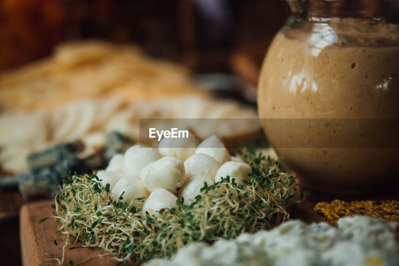 Close-up of food on table