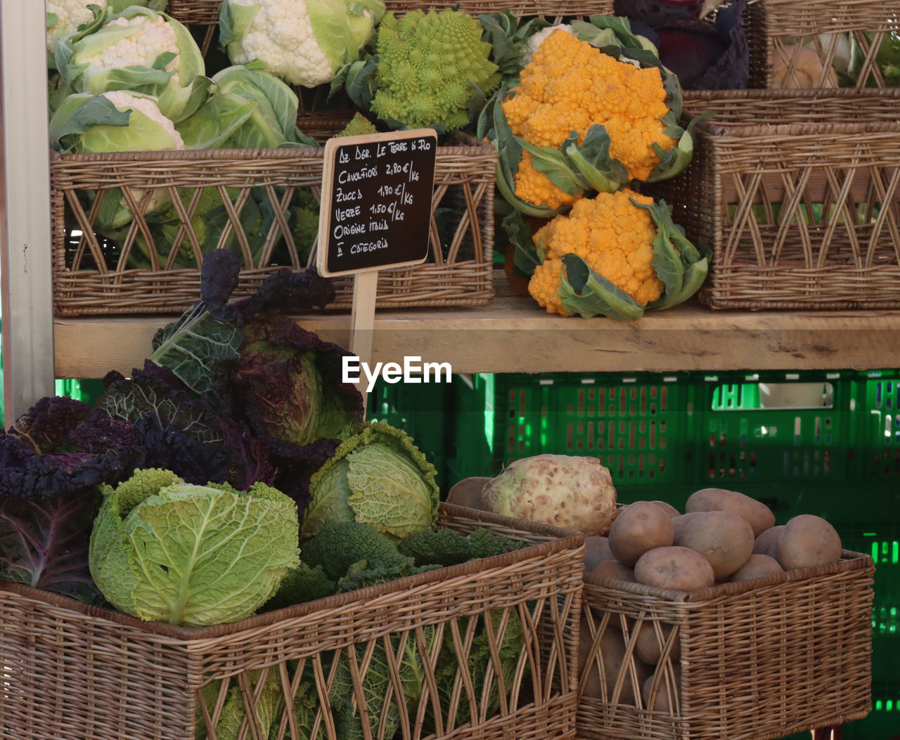 Vegetables for sale in market