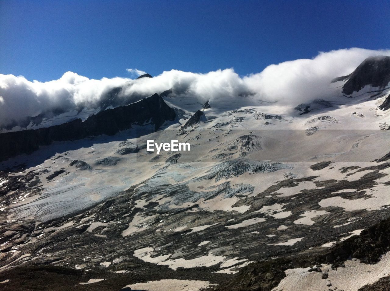 Scenic view of snowcapped mountain against sky