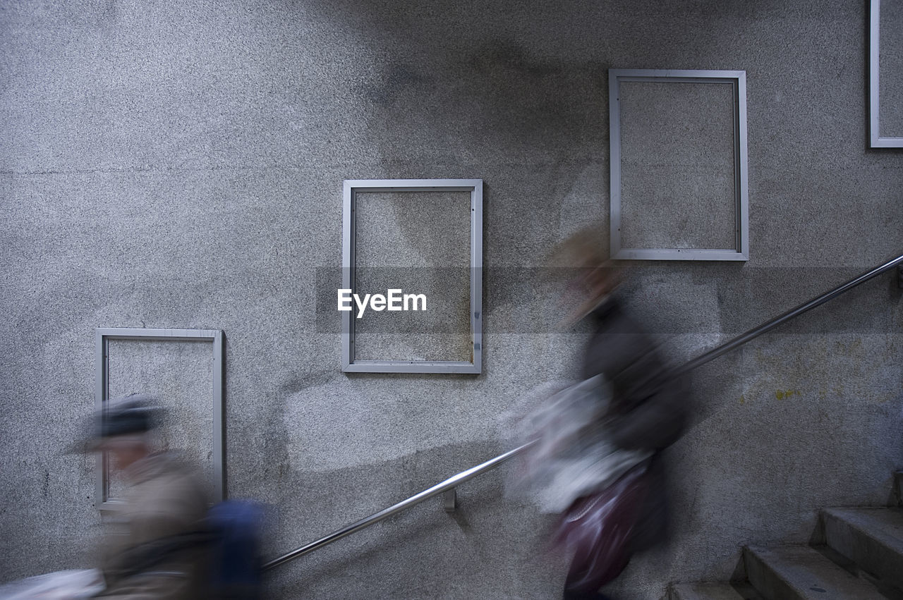 People walking in building