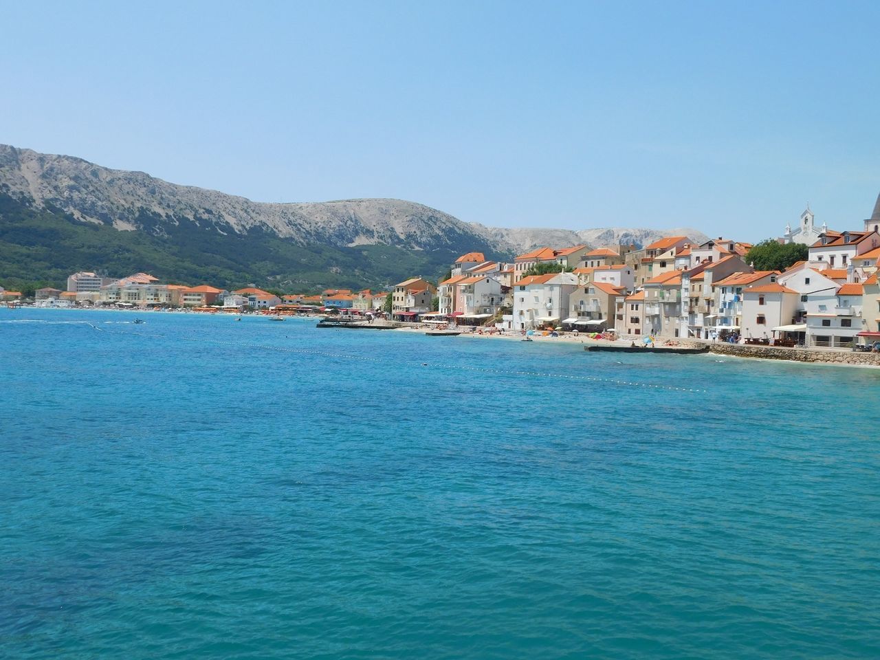 View of sea against blue sky