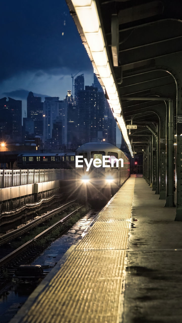 Train arriving at platform