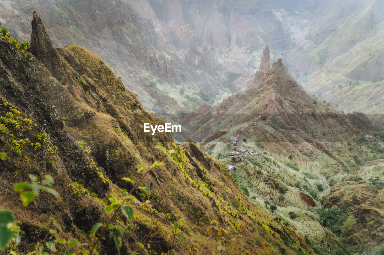 Scenic view of mountain against sky