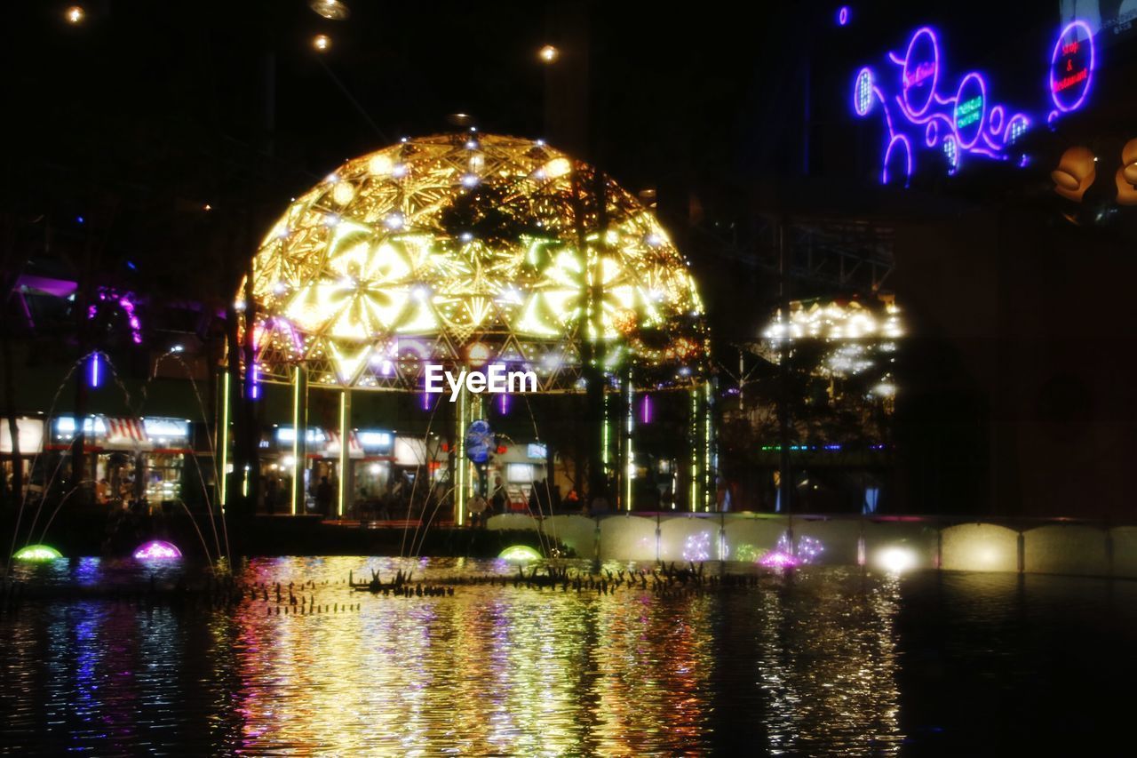 ILLUMINATED CHRISTMAS TREE AT NIGHT