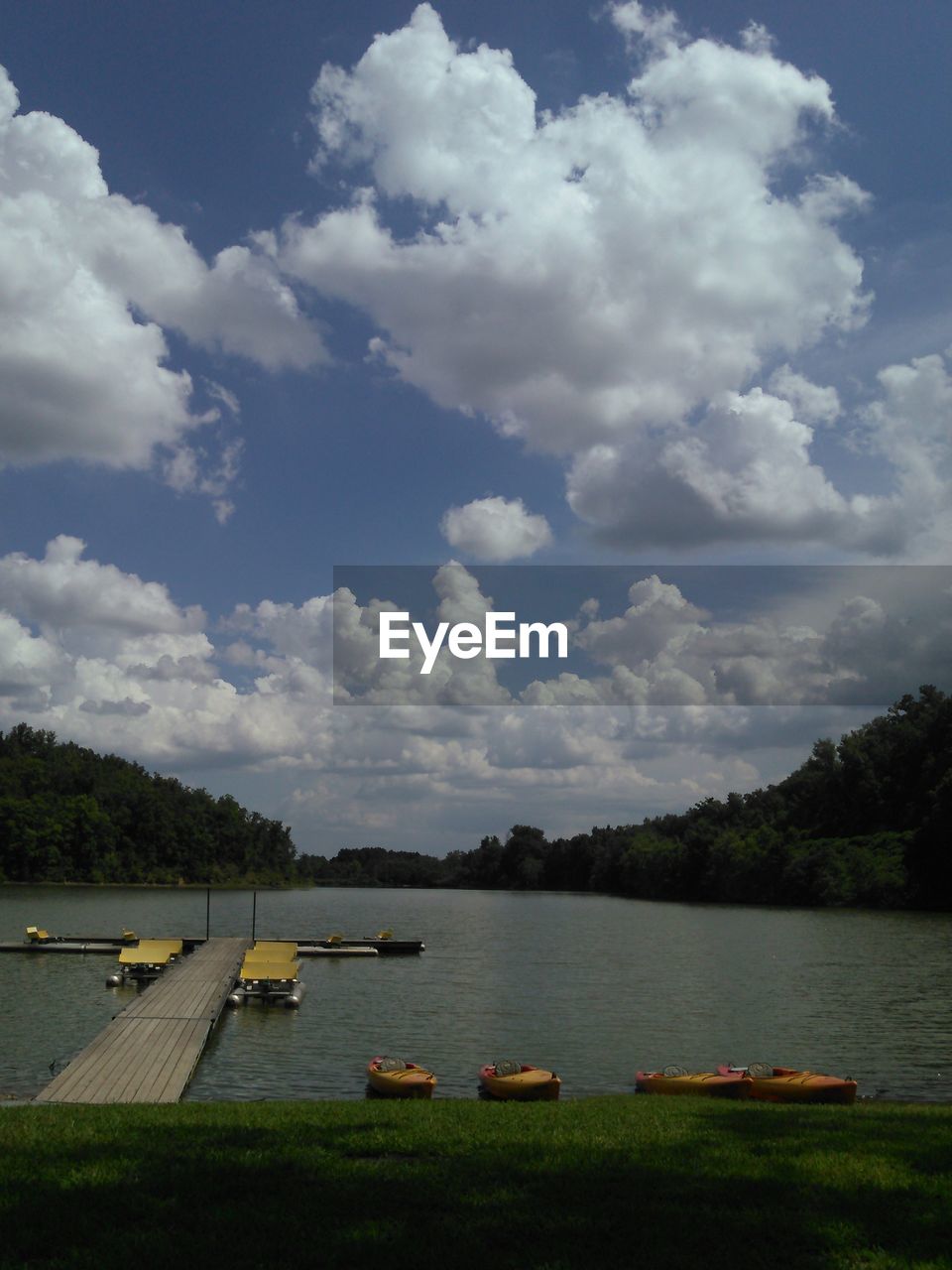 SCENIC VIEW OF CALM LAKE AGAINST SKY